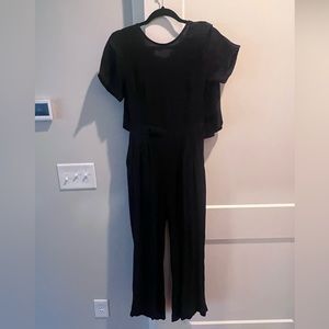 Black linen pant suit